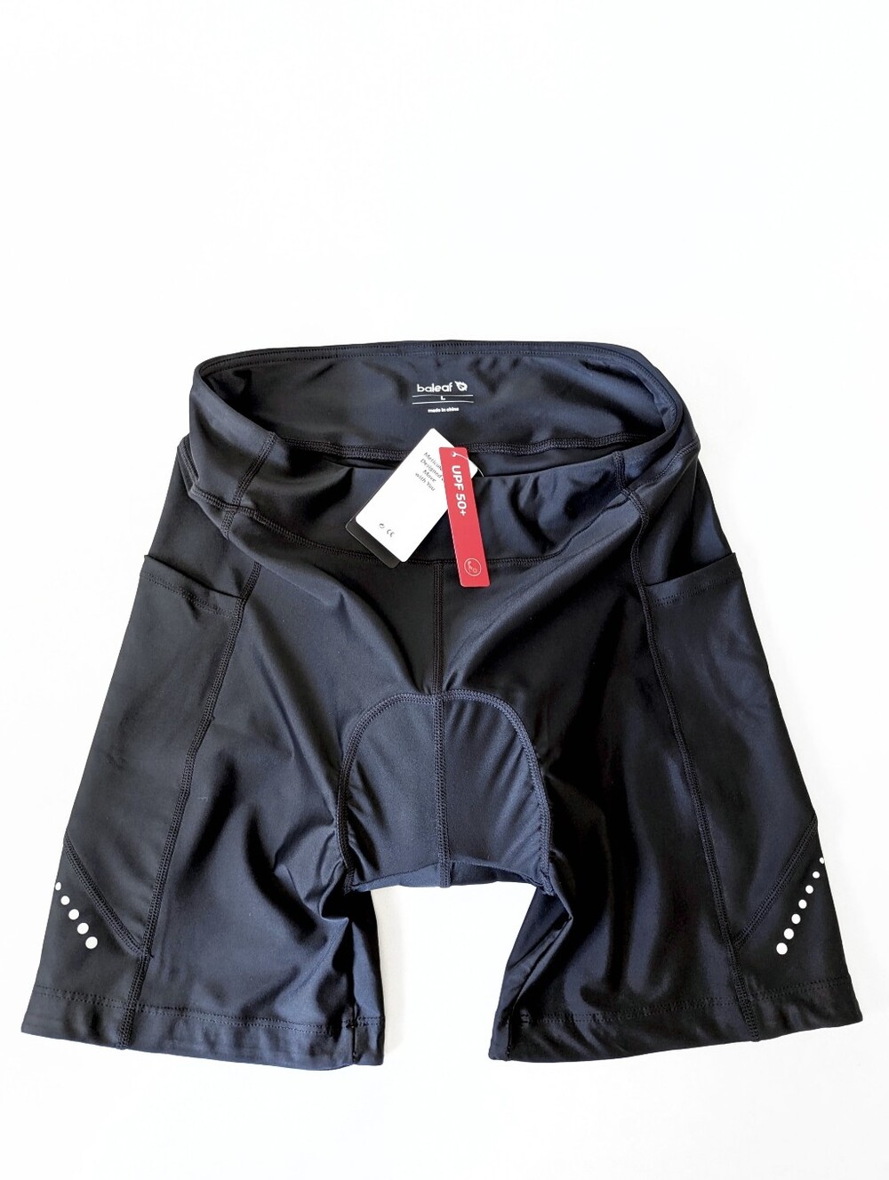 Baleaf Padded Bike Shorts Large Women's Cycling Chamois Black Spandex UPF 50